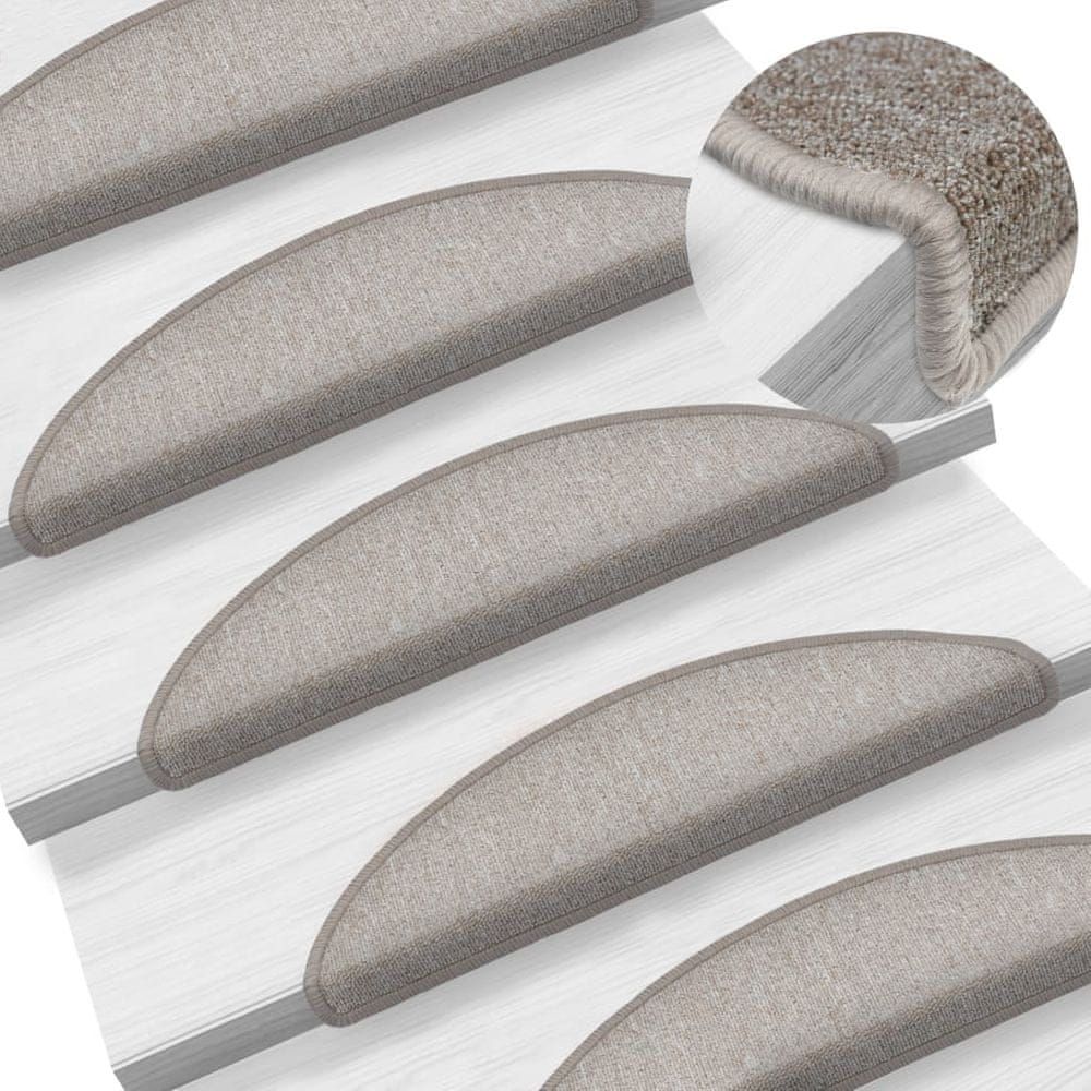 Vidaxl 15 ks Nášlapy na schody barva taupe 56 x 17 x 3 cm - obrázek 1