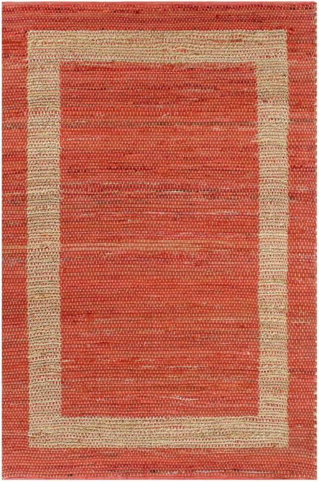 Vidaxl Ručně vyráběný koberec juta červený 160 x 230 cm - obrázek 1