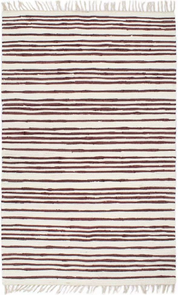 Vidaxl Ručně tkaný koberec Chindi bavlna 200 x 290 cm vínovo-bílý - obrázek 1