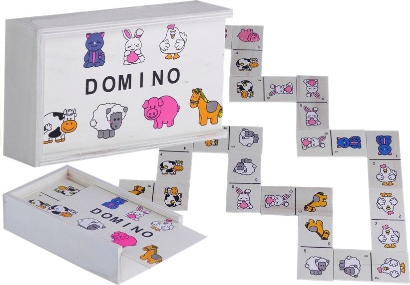 Mamido Dřevěné domino se zvířátky L-3691 - obrázek 1