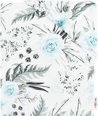 Prostěradlo dětské bavlna - FLOWERS s mátovou - 120x60cm - obrázek 1