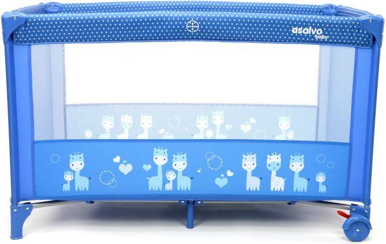 Asalvo BASIC cestovní postýlka giraffes blue - obrázek 2
