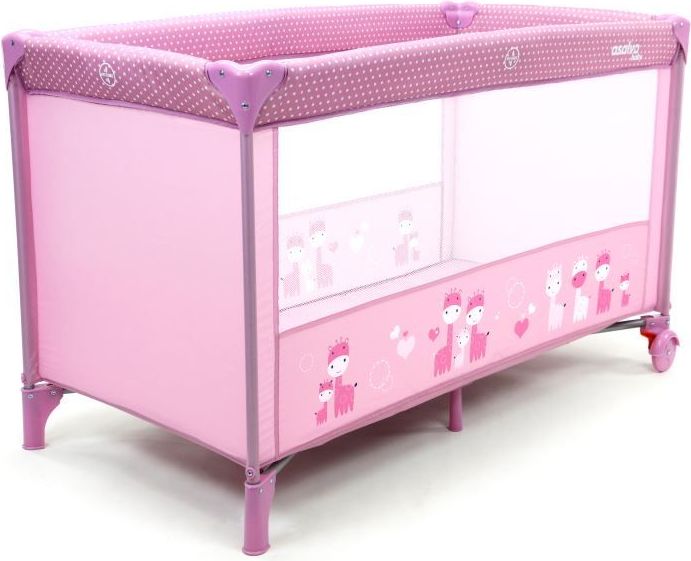 Asalvo BASIC cestovní postýlka giraffes pink - obrázek 1