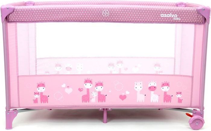 Asalvo BASIC cestovní postýlka giraffes pink - obrázek 2
