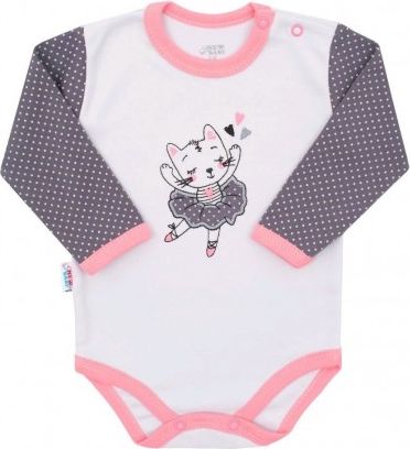 Kojenecké bavlněné body s dlouhým rukávem New Baby Ballerina, Růžová, 68 (4-6m) - obrázek 1