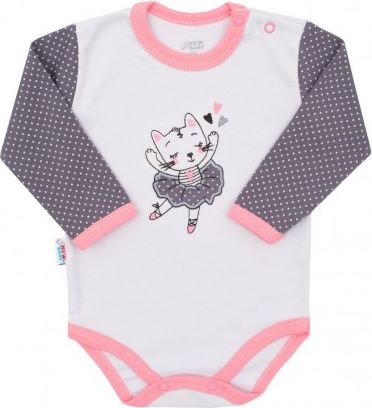 Kojenecké bavlněné body s dlouhým rukávem New Baby Ballerina, Růžová, 86 (12-18m) - obrázek 1