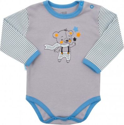 Kojenecké bavlněné polodupačky New Baby Lucky Bear, Modrá, 80 (9-12m) - obrázek 1