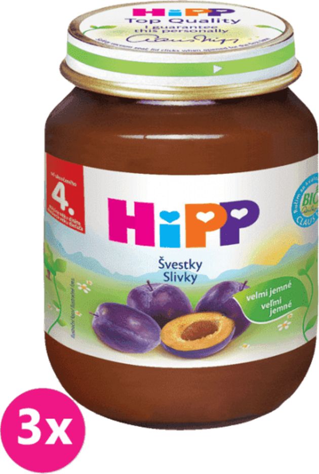 3x HiPP BIO švestkový (125 g) - ovocný příkrm - obrázek 1