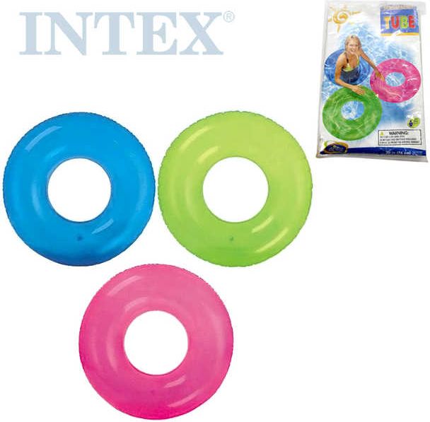 INTEX Kruh plavací 76cm nafukovací kolo transparentní do vody 3 barvy 59260 - obrázek 2