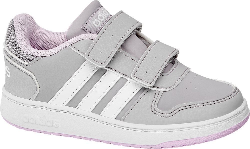 Deichmann - adidas Šedé dětské tenisky na suchý zip Adidas Hoops 2.0 Cmf Inf 27 šedá - obrázek 1
