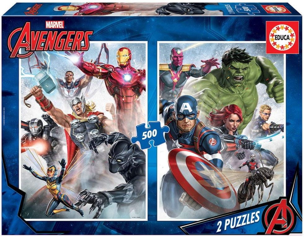 Educa Puzzle 500 dílků 2 Puzzles - Marvel Avengers - obrázek 1