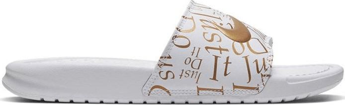 Nike Dámské pantofle Nike Benassi Just Do It Bílá / Zlatá, 42 - obrázek 1