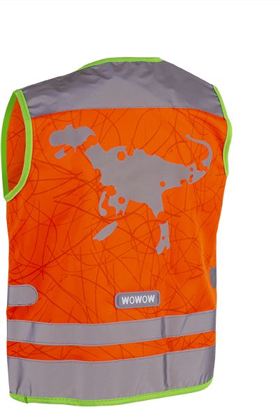 WOWOW Dětská Reflexní vesta NUTTY JACKET ORANGE velikost: M (šířka 44 cm, délka 51 cm) doporučeno pro 7 -9 let. - obrázek 3
