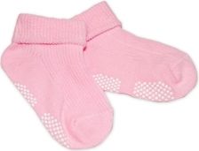 Ponožky kojenecké bavlna protiskluzové - ŘÁDKOVÉ růžové - 12-24měs. - obrázek 1