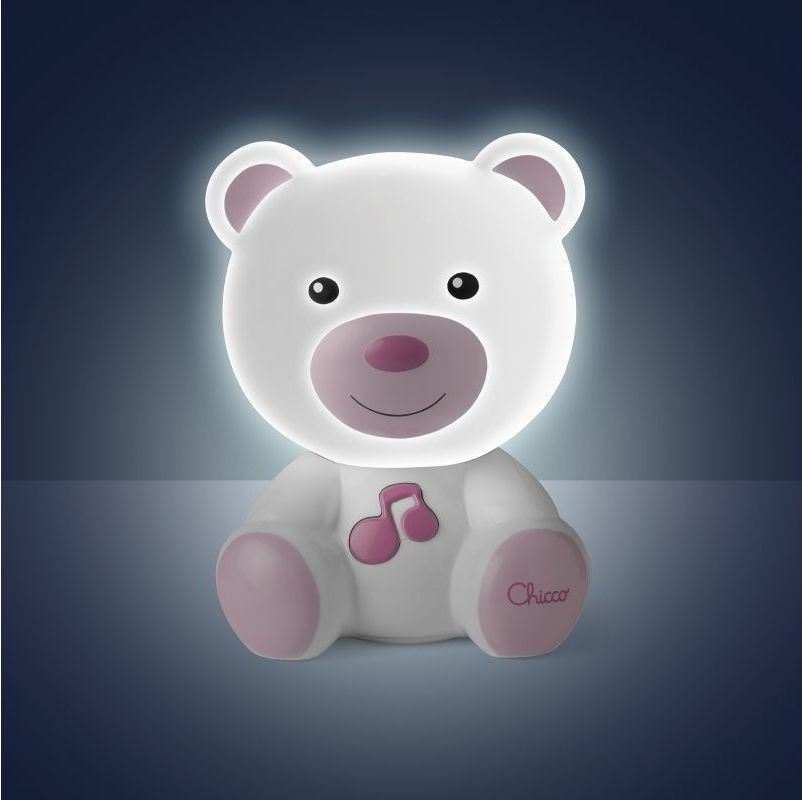 Chicco Noční světélko hudební Medvídek růžové 0m+ - obrázek 1