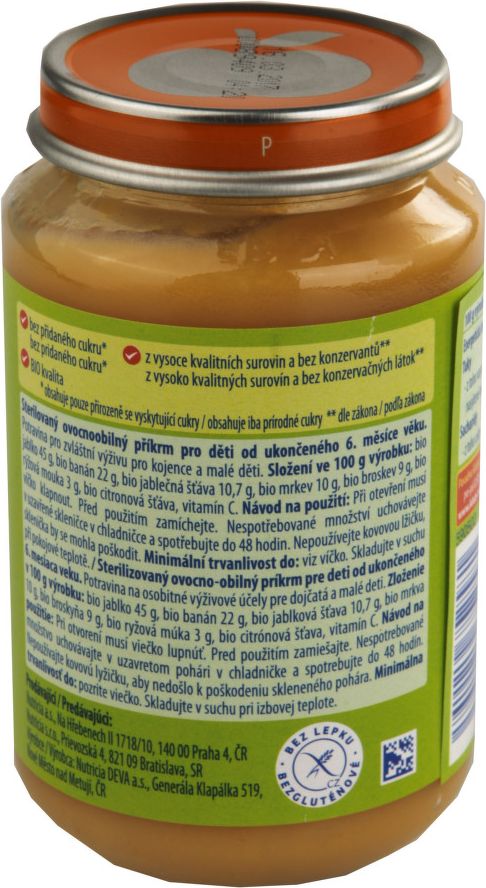 Hami ov. příkrm BIO s broskví a banány 200g 6M - balení 6 ks - obrázek 2