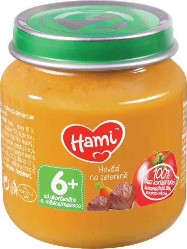 Hami příkrm hovězí na zelenině 125g 6M - balení 6 ks - obrázek 1