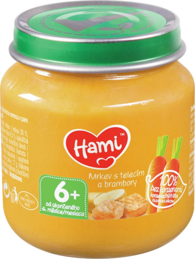 Hami příkrm mrkev s telecím a brambory 125g 6M - balení 6 ks - obrázek 1