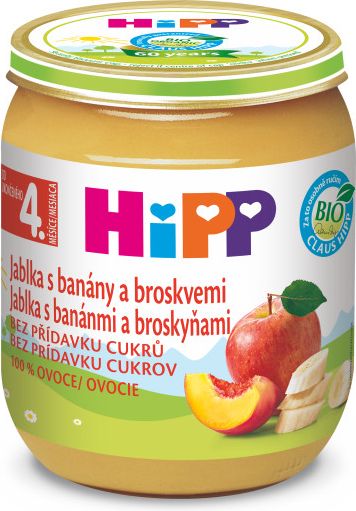 HiPP OVOCE BIO Jablka s banány a broskvemi 125g C-64 - balení 6 ks - obrázek 1