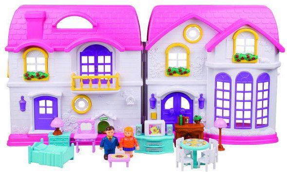 Teddies 55252 Domeček pro panenky 16ks plast 35x35cm na baterie se zvukem se světlem v krabici 73x36x12cm - obrázek 3