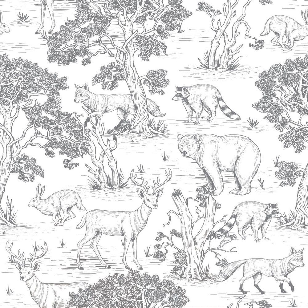 TAPETA NA ZEĎ ANIMALS WHITE - obrázek 2