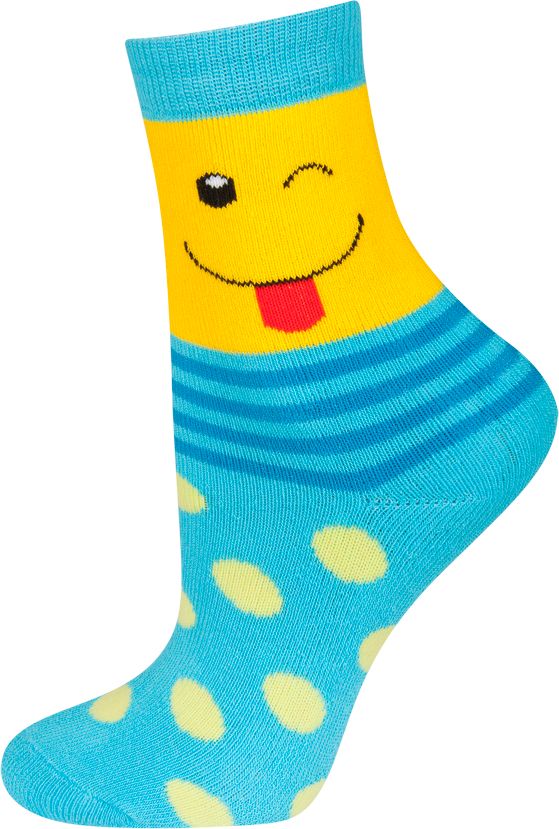 Dětské termo ponožky SOXO SMAJLÍK tyrkysové Velikost: 29-32 - obrázek 1
