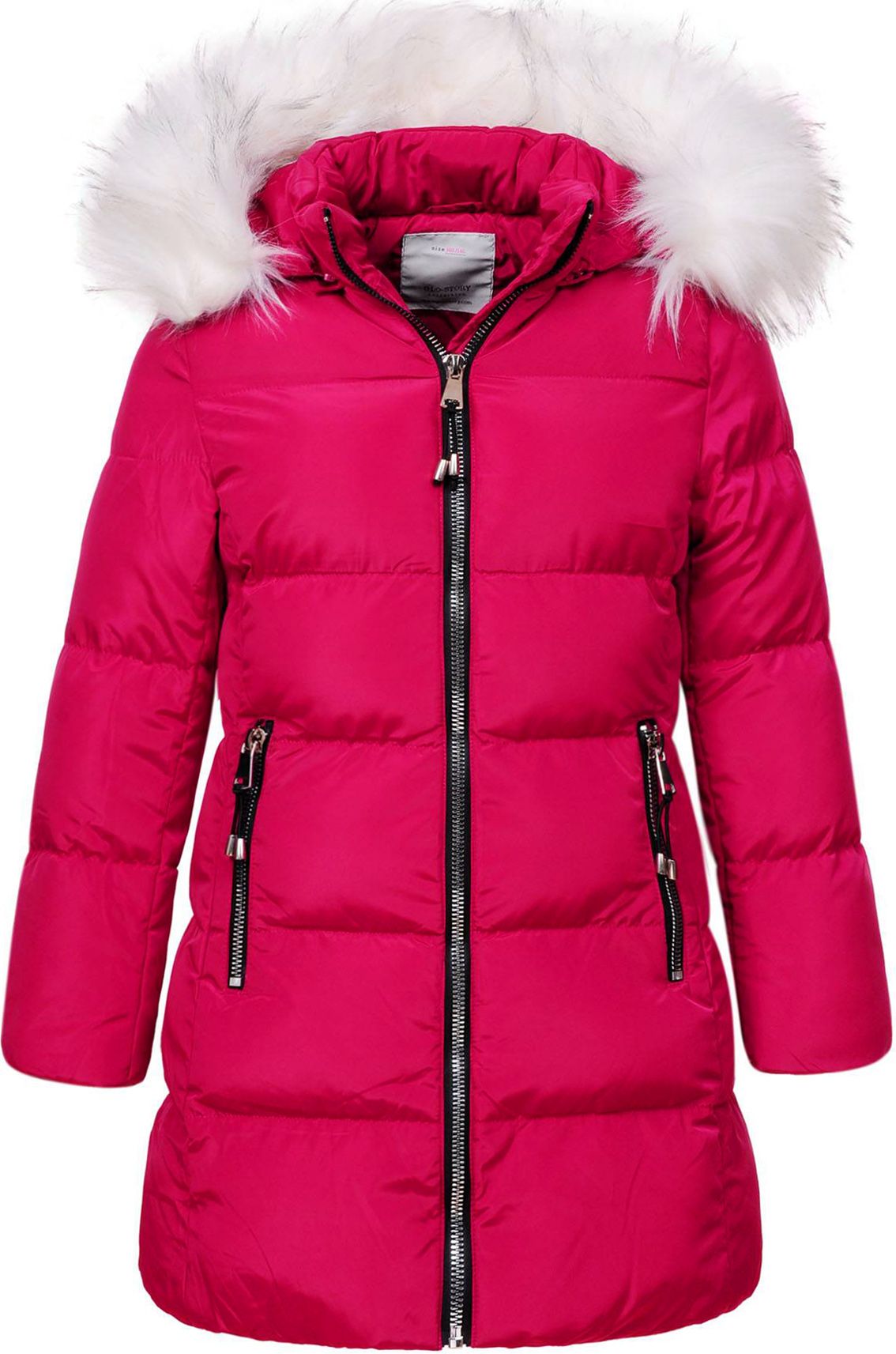 Dívčí zimní kabát GLO STORY SILVER tmavě růžový Velikost: 134 - obrázek 1