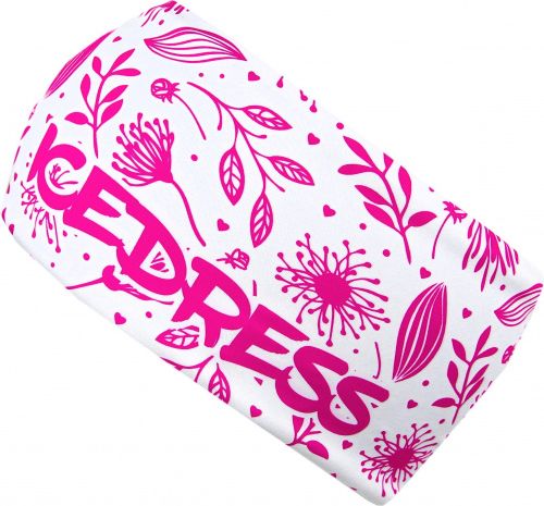 IceDress sportovní čelenka FLOWERS WHITE PINK Velikost: DĚTSKÁ podzim/zima Obvod 48-52cm - obrázek 1