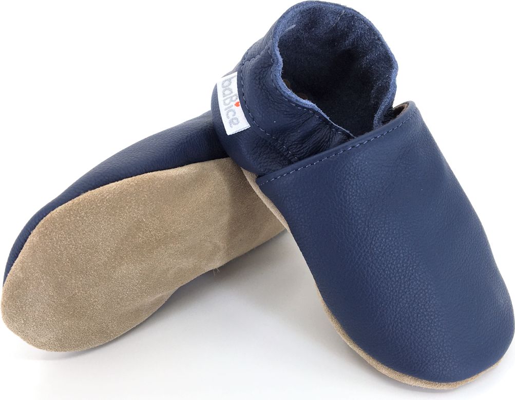 Kožené barefoot capáčky BaBice Tmavě modré BA-003 Velikost: 17 - obrázek 1
