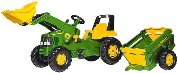 Rolly Toys Šlapací traktor Rolly Junior John Deere s nakladačem a vlekem - obrázek 1