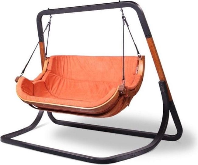 Igotherm závěsné houpací křeslo Trapezoid double, oranžové - obrázek 1