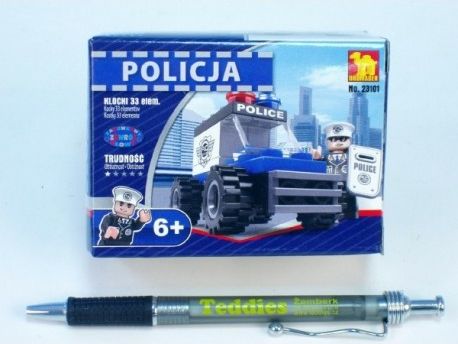 Stavebnice Dromader Policie Auto 23101 33ks v krabici 9,5x7x4,5cm - obrázek 1