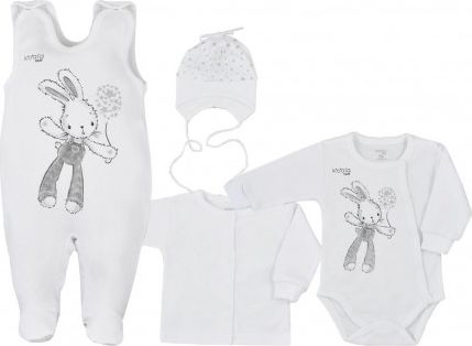 4-dílná kojenecká souprava Koala Rabbit, Bílá, 56 (0-3m) - obrázek 1