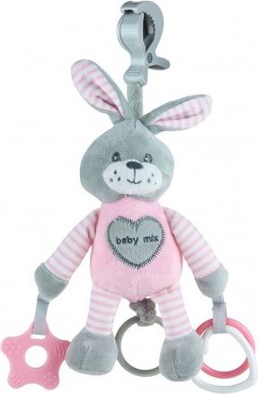Plyšová hračka s vibrací Baby Mix králík růžový, Růžová - obrázek 1