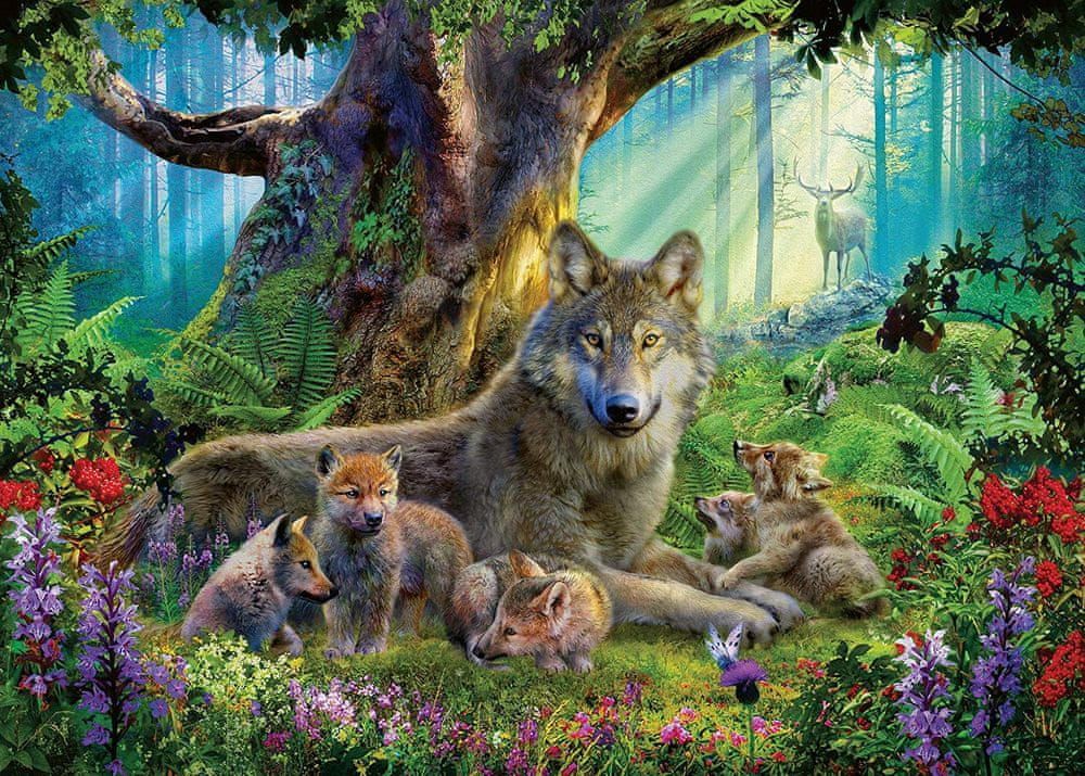 Ravensburger Puzzle 1000 dílků Family of Wolves in the Forest - obrázek 1