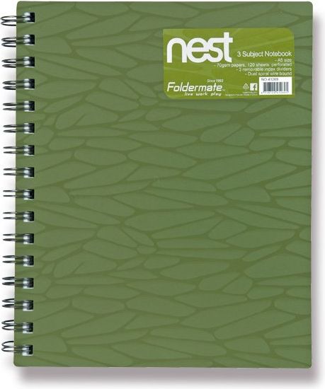Foldermate Spirálový blok Nest olivově zelený - obrázek 1