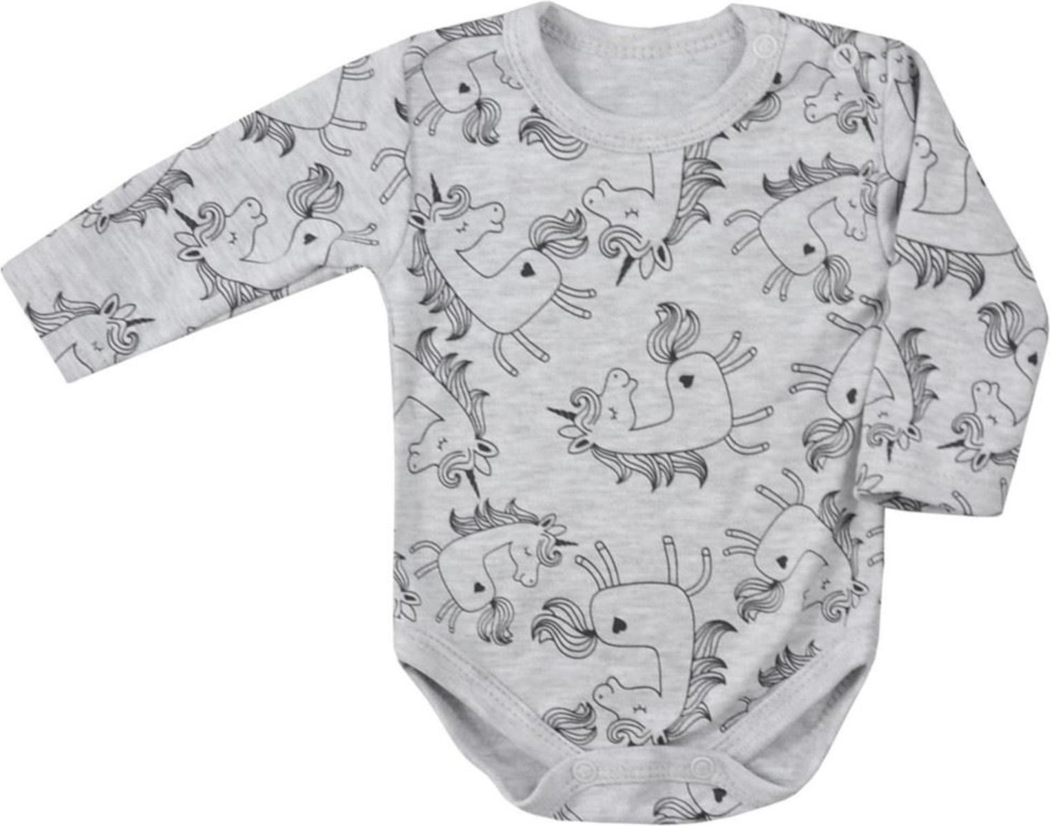Kojenecké body s dlouhým rukávem Koala Magic Animals šedé unicorn - Kojenecké body s dlouhým rukávem Koala Magic Animals šedé unicorn - obrázek 1