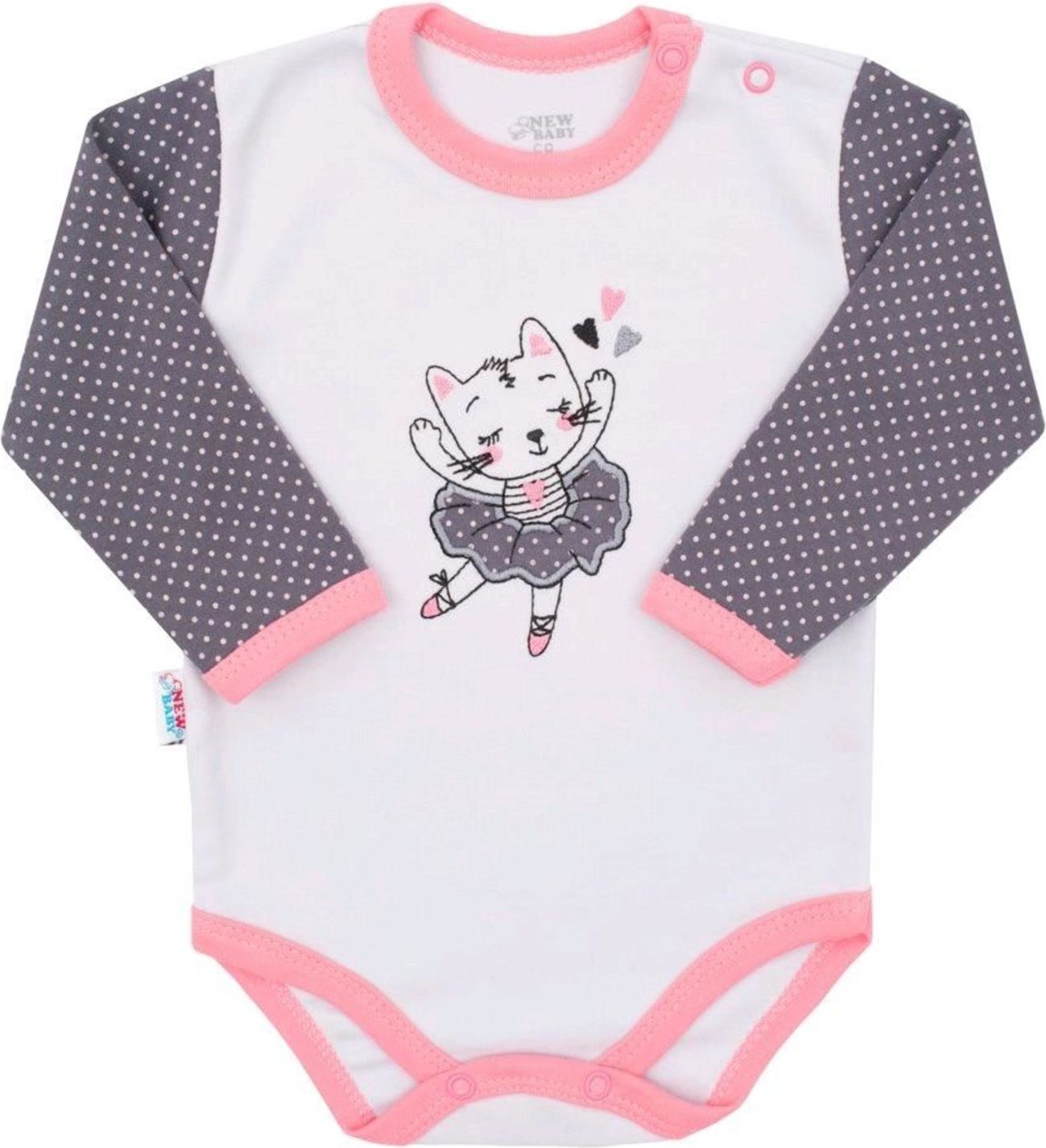 Kojenecké bavlněné body s dlouhým rukávem New Baby Ballerina - Kojenecké bavlněné body s dlouhým rukávem New Baby Ballerina - obrázek 1