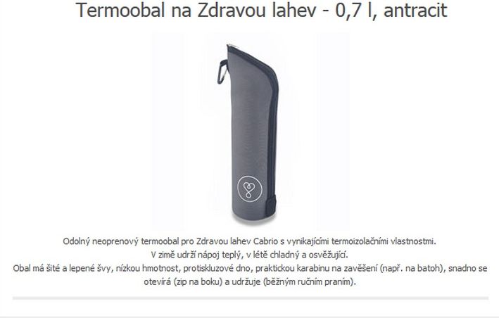 Termoobal na ZDRAVOU láhev 0,7l růžový CABRIO REFLEX - obrázek 2