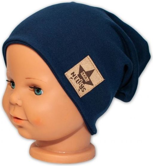 Baby Nellys Hand Made Jarní, podzimní bavlněná čepice - dvouvrstvá, granátová - 3-7 let - obrázek 2