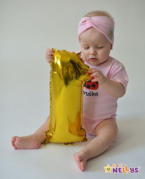 Baby Nellys Hand Made Jarní, bavlněná čelenka - dvouvrstvá, sv. růžová - 3-7 let - obrázek 2