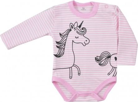 Kojenecké body s dlouhým rukávem Koala Magic Animals unicorn, Růžová, 56 (0-3m) - obrázek 1