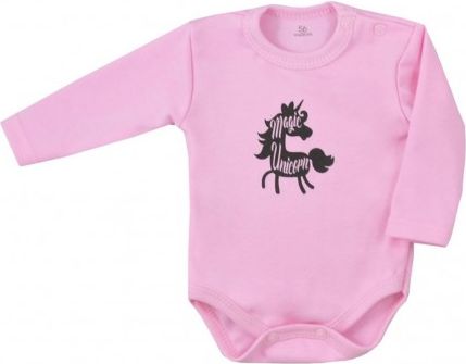 Kojenecké body s dlouhým rukávem Koala Magic Animals růžové, Růžová, 80 (9-12m) - obrázek 1