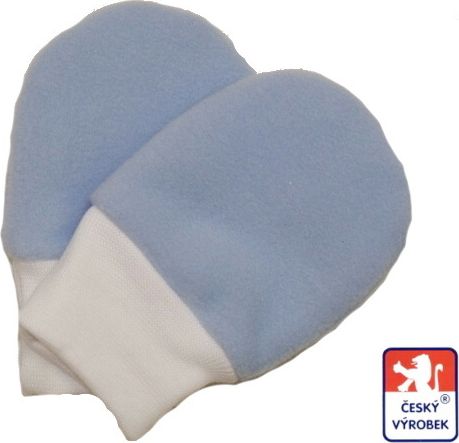 Dětské/kojenecké rukavičky ťapky fleece, světle modré vel.00 - obrázek 1