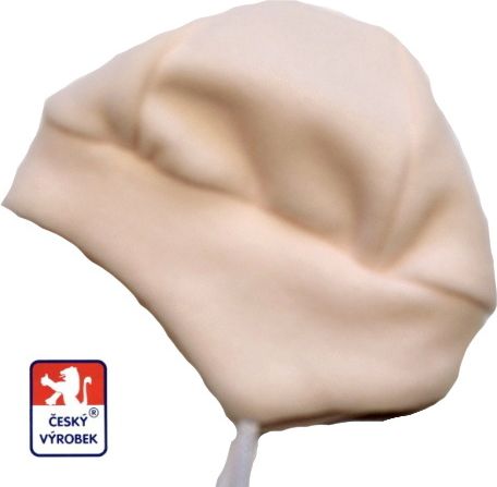 Dětská zimní kojenecká čepička pro miminko Kuklička, krémová vel.0 - obrázek 1