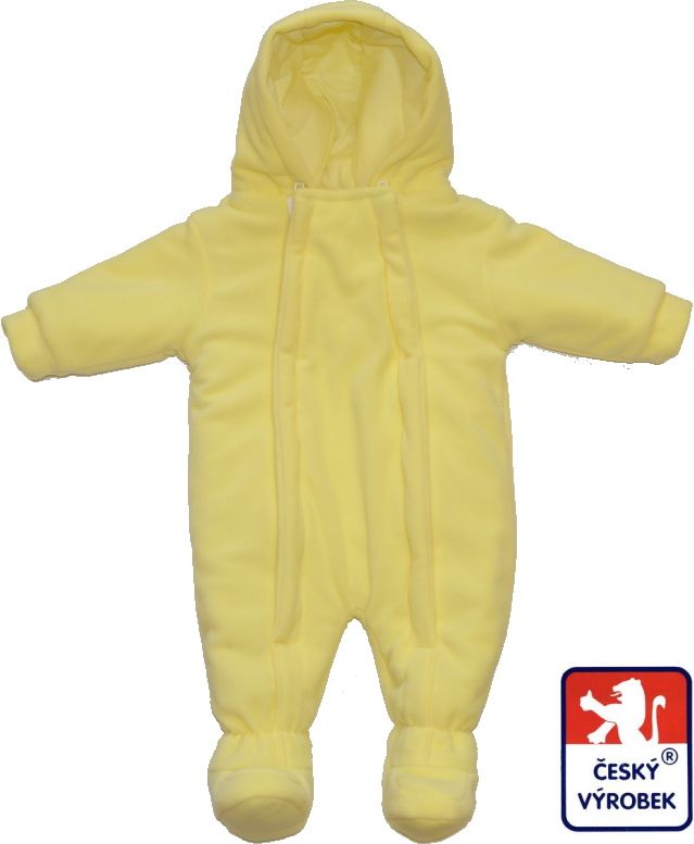 Zimní kojenecká kombinéza žlutá, fleece, Dětský svět vel.56 - obrázek 1