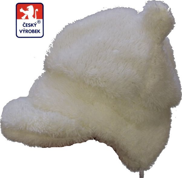 Dětská zimní čepička, Baby Lama s ouškama, krémová vel.0 - obrázek 1