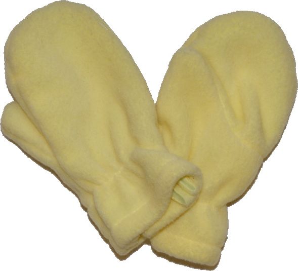 Dětské/kojenecké rukavičky s palečkem, Dětský svět, fleece, žluté - obrázek 1