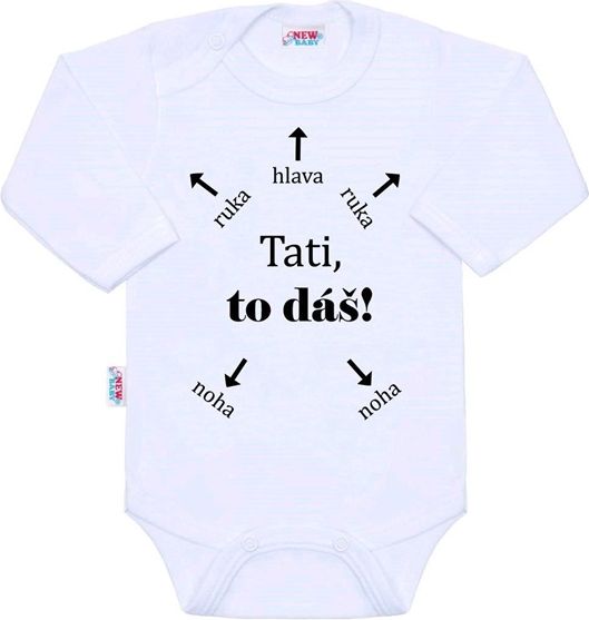 Dětské body s nápisem New Baby Tati to dáš velikost 68 - obrázek 1