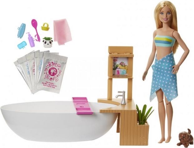 Barbie WELLNESS PANENKA V LÁZNÍCH HERNÍ SET - obrázek 2